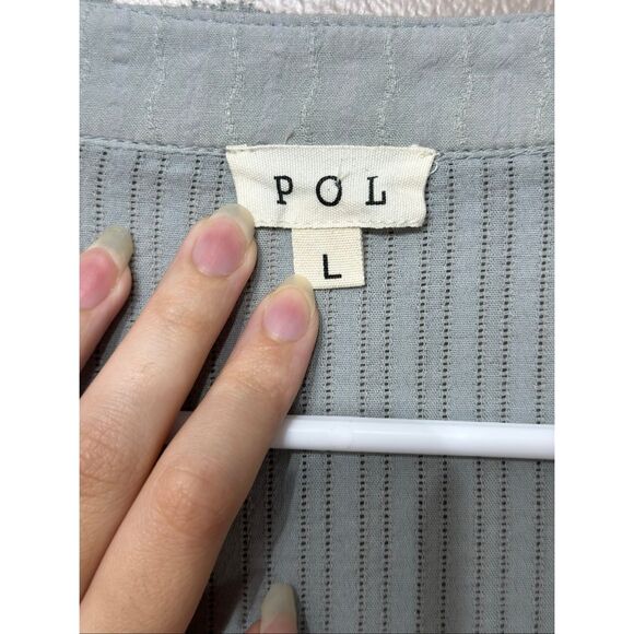 NWOT POL "See You at the Horse Range" Relaxed Fit Lace Eyelet Tunic Button Up L - Picture 6 of 12